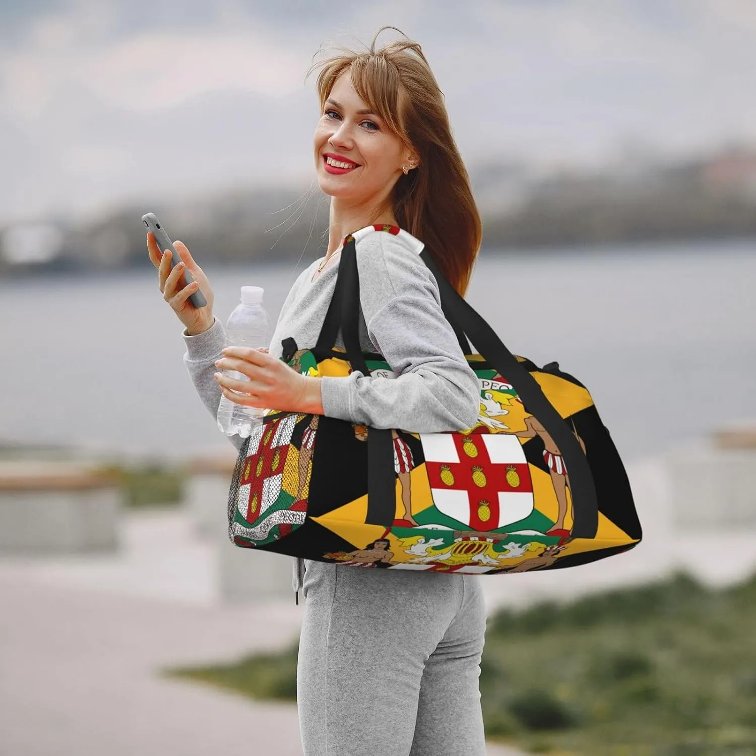 Flag Of Jamaica Travel Duffel Bag Large Foldable Waterproof Overnight Bag For Beach Swim Bags Pool Sports Gym