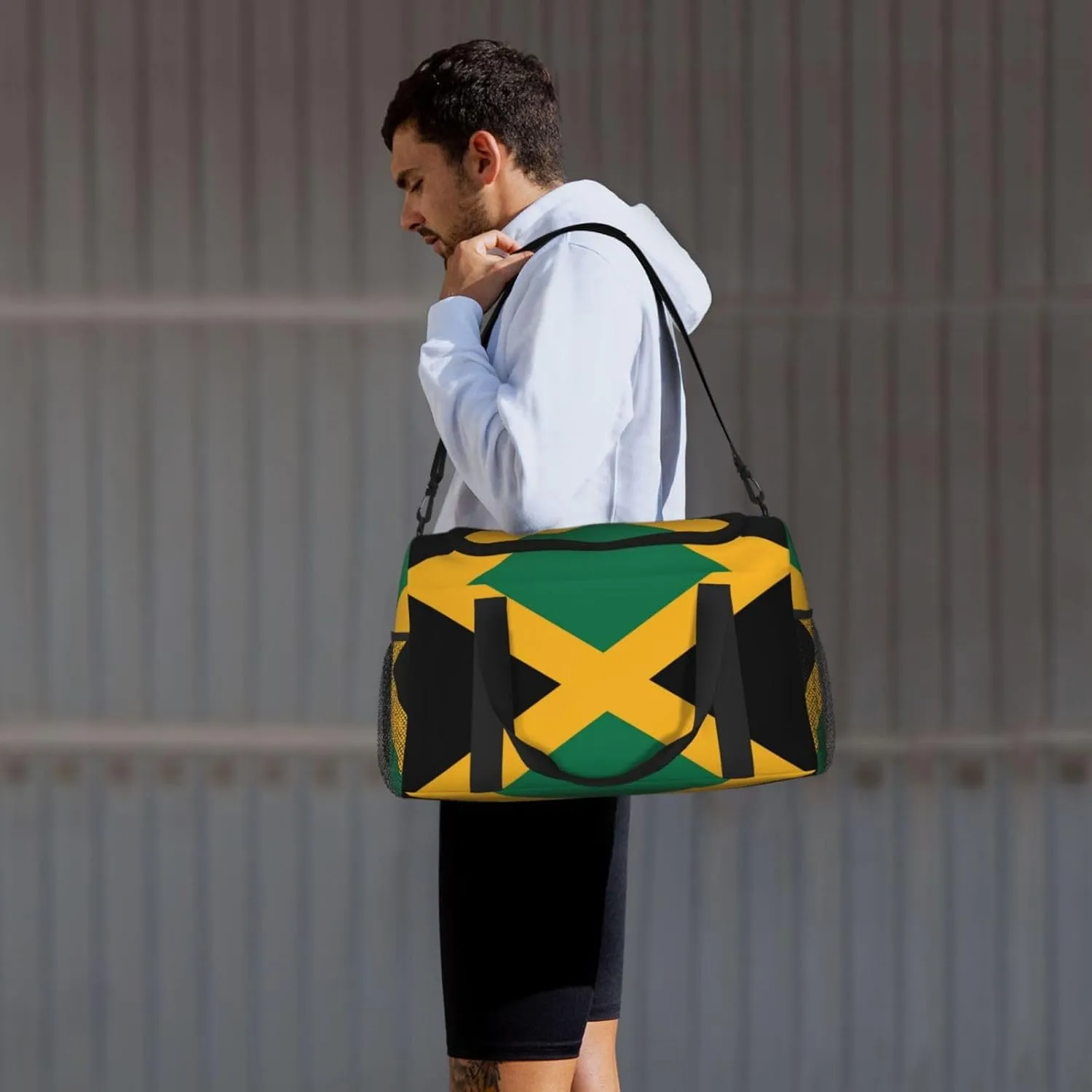 Flag Of Jamaica Travel Duffel Bag Large Foldable Waterproof Overnight Bag For Beach Swim Bags Pool Sports Gym