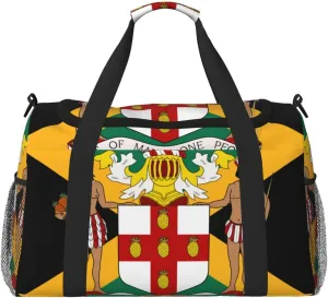 Flag Of Jamaica Travel Duffel Bag Large Foldable Waterproof Overnight Bag For Beach Swim Bags Pool Sports Gym