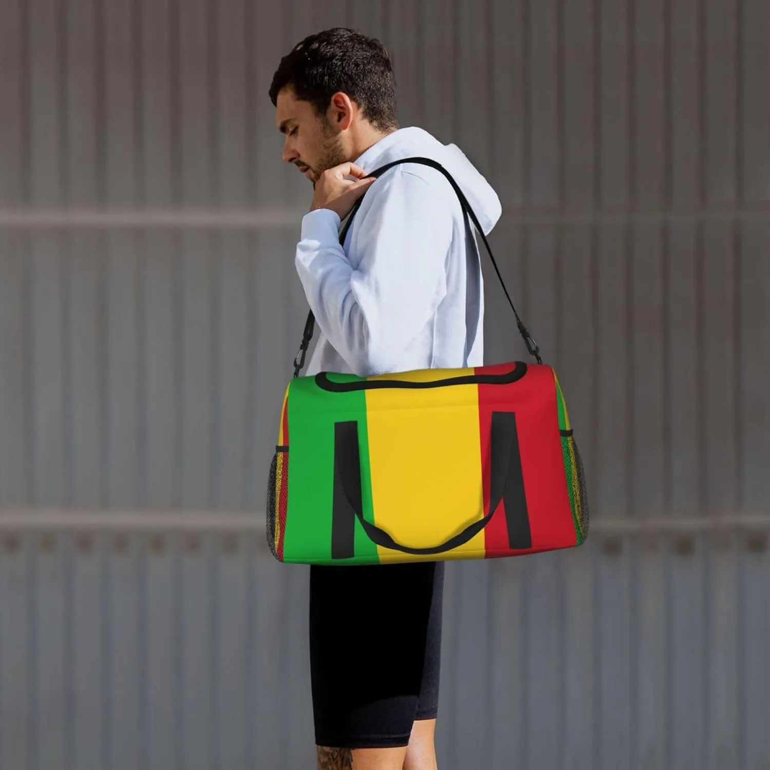 Flag Of Mali Travel Duffel Bag Large Foldable Waterproof Overnight Bag For Beach Swim Bags Pool Sports Gym