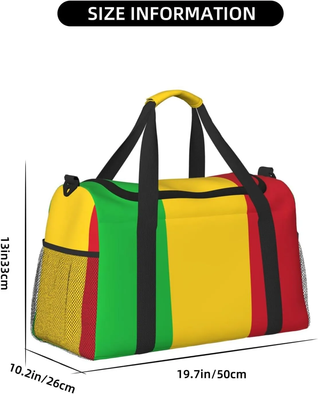 Flag Of Mali Travel Duffel Bag Large Foldable Waterproof Overnight Bag For Beach Swim Bags Pool Sports Gym
