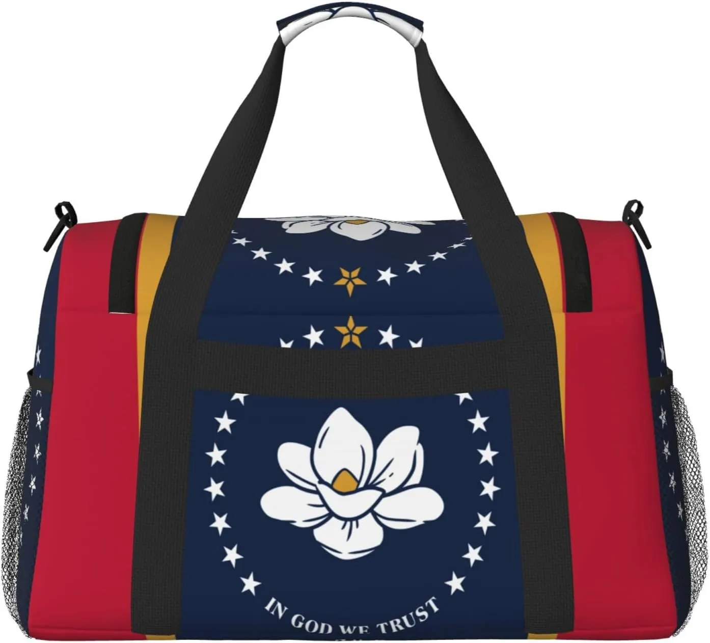Flag Of Mississippi Travel Duffel Bag Large Foldable Waterproof Overnight Bag For Beach Swim Bags Pool Sports Gym