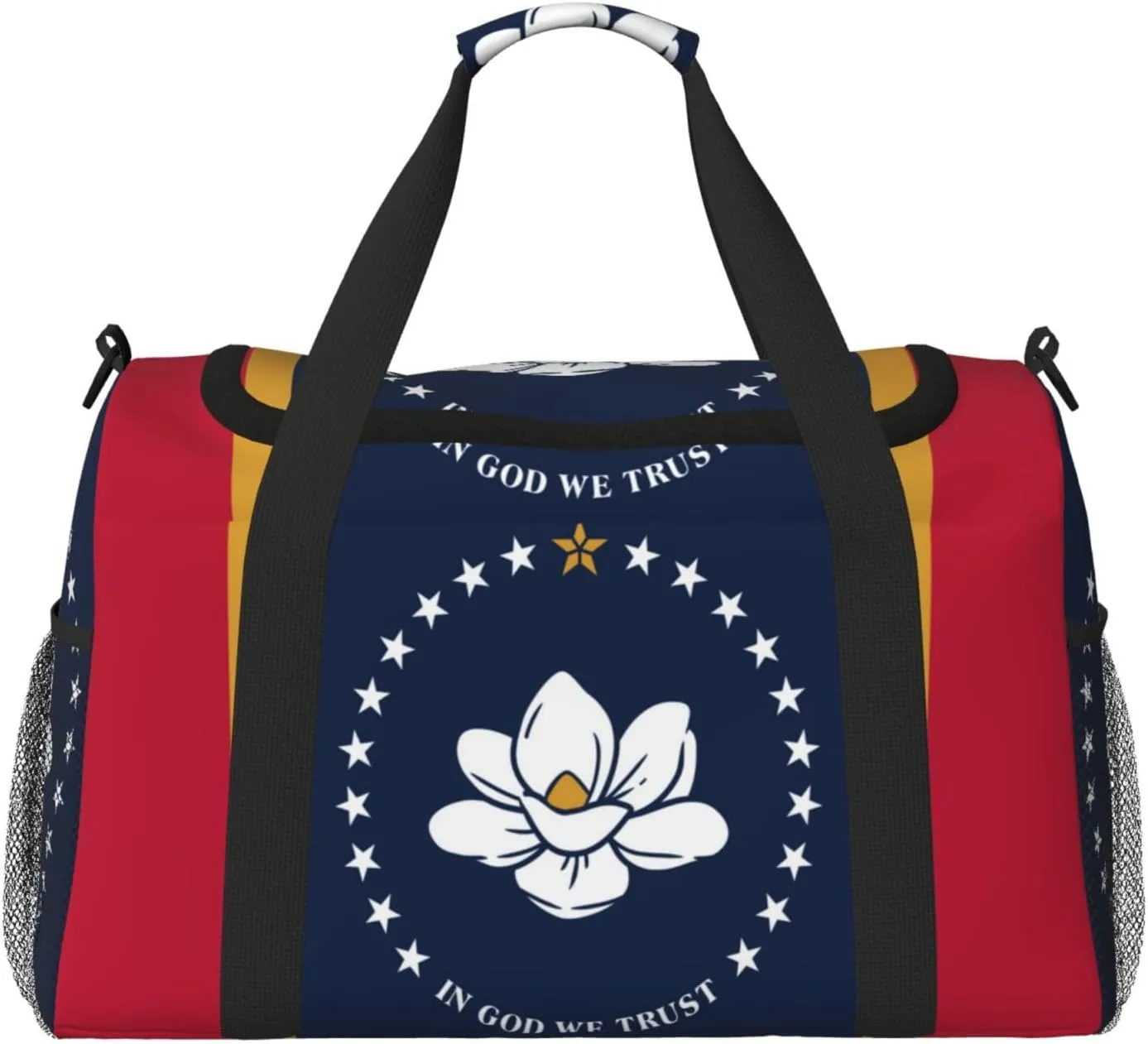 Flag Of Mississippi Travel Duffel Bag Large Foldable Waterproof Overnight Bag For Beach Swim Bags Pool Sports Gym