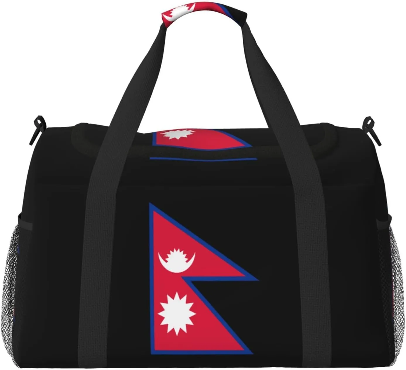 Flag Of Nepal Travel Duffel Bag Large Foldable Waterproof Overnight Bag For Beach Swim Bags Pool Sports Gym