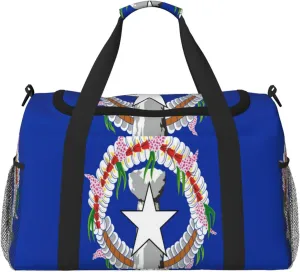 Flag Of Northern Mariana Travel Duffel Bag Large Foldable Waterproof Overnight Bag For Beach Swim Bags Pool Sports Gym
