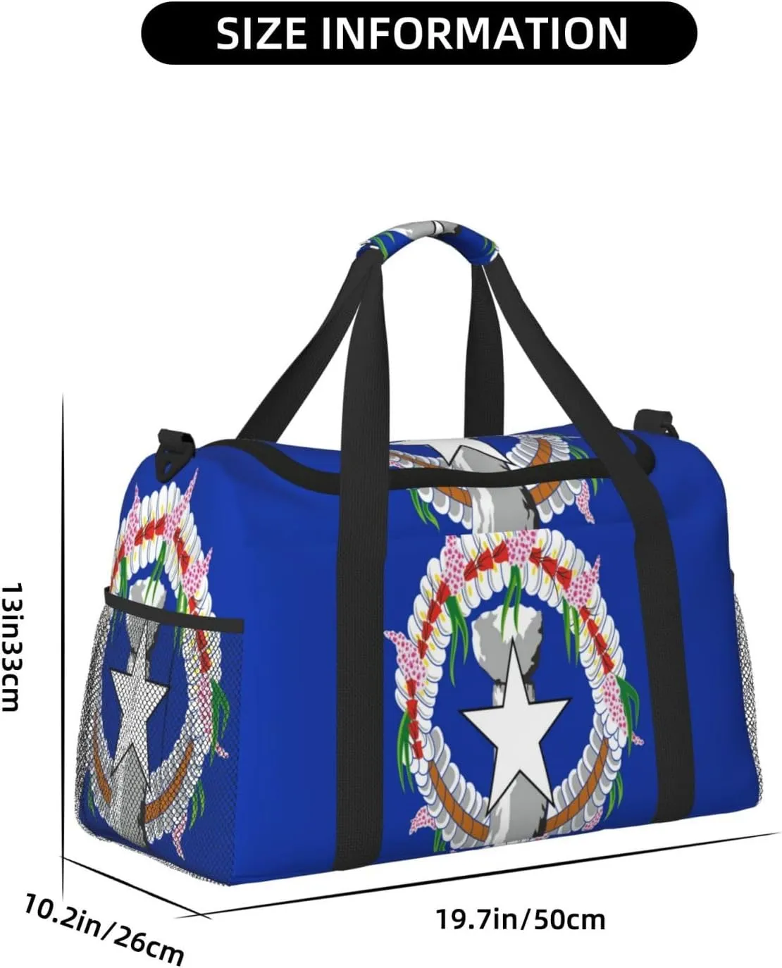 Flag Of Northern Mariana Travel Duffel Bag Large Foldable Waterproof Overnight Bag For Beach Swim Bags Pool Sports Gym