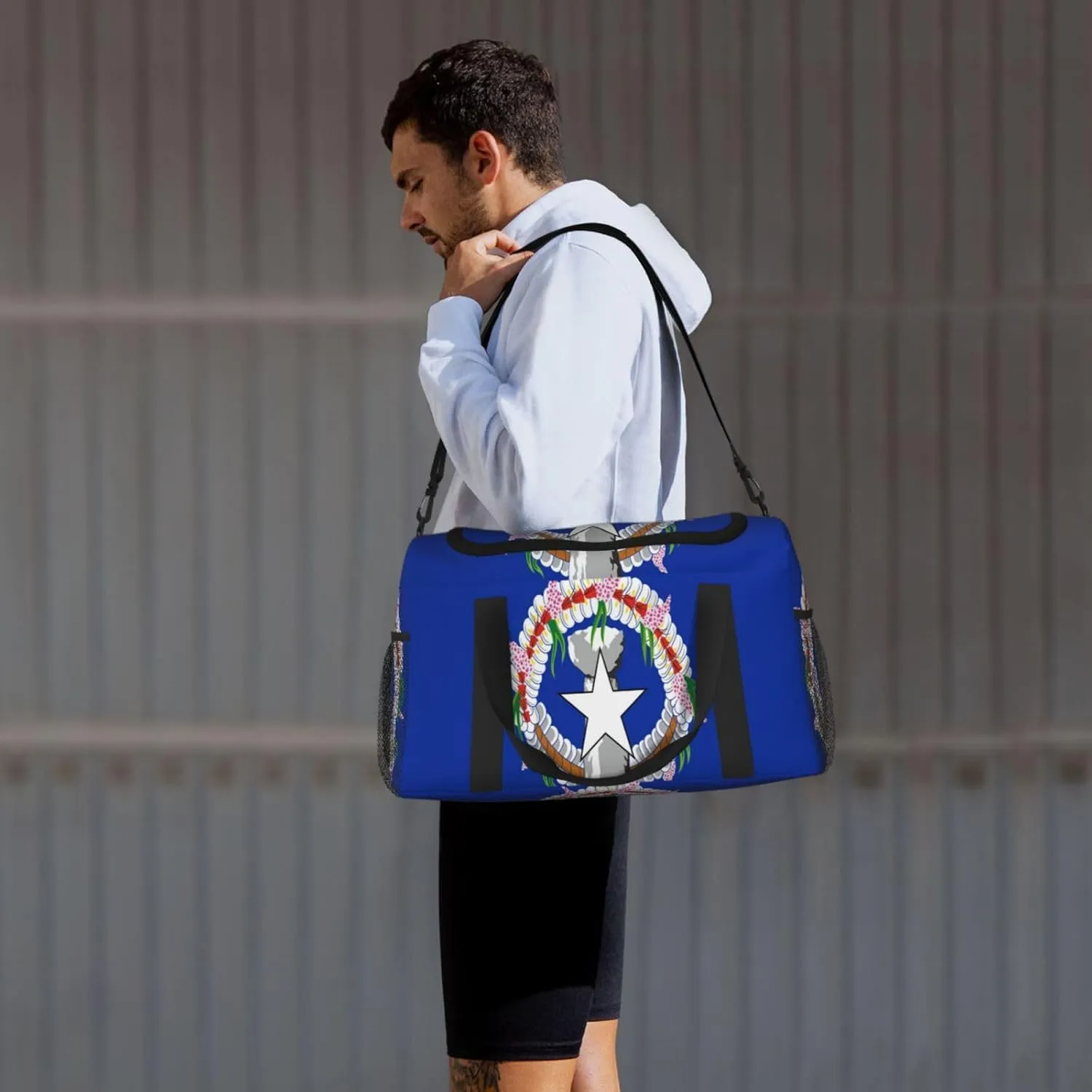 Flag Of Northern Mariana Travel Duffel Bag Large Foldable Waterproof Overnight Bag For Beach Swim Bags Pool Sports Gym