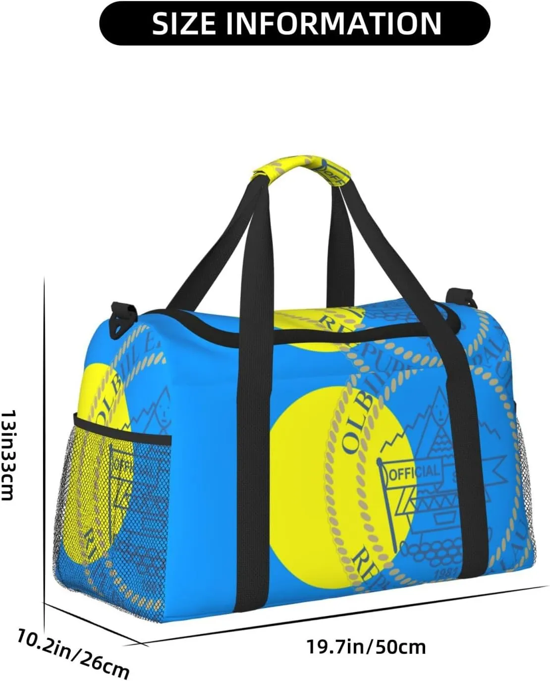 Flag Of Palau Travel Duffel Bag Large Foldable Waterproof Overnight Bag For Beach Swim Bags Pool Sports Gym