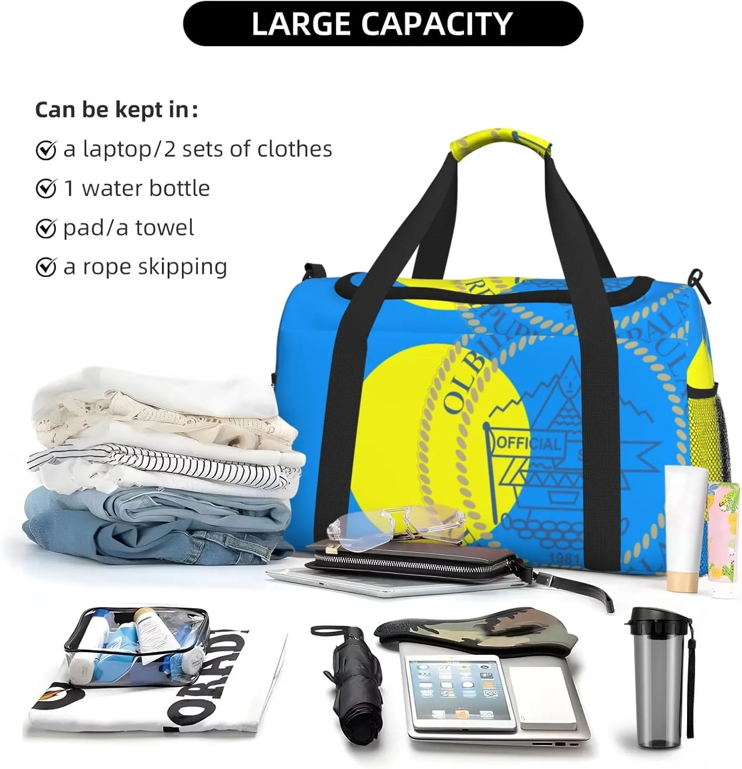 Flag Of Palau Travel Duffel Bag Large Foldable Waterproof Overnight Bag For Beach Swim Bags Pool Sports Gym