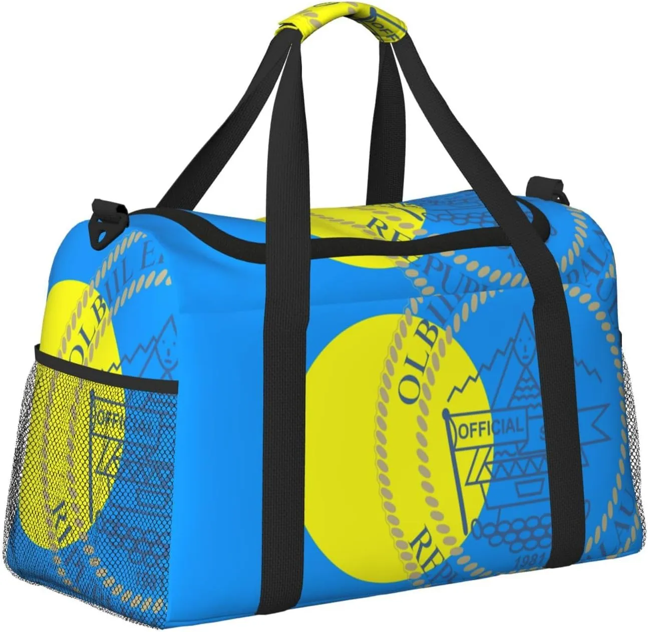 Flag Of Palau Travel Duffel Bag Large Foldable Waterproof Overnight Bag For Beach Swim Bags Pool Sports Gym