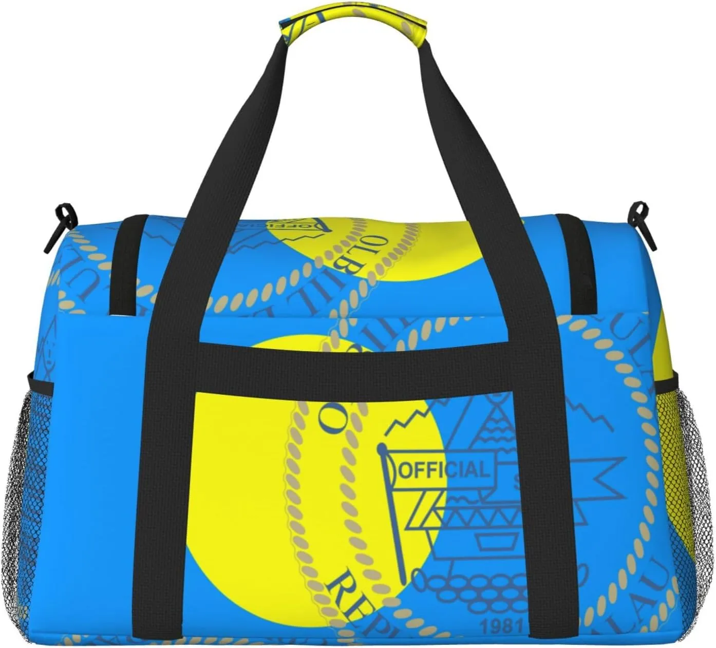 Flag Of Palau Travel Duffel Bag Large Foldable Waterproof Overnight Bag For Beach Swim Bags Pool Sports Gym