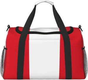 Flag Of Peru Travel Duffel Bag Large Foldable Waterproof Overnight Bag For Beach Swim Bags Pool Sports Gym