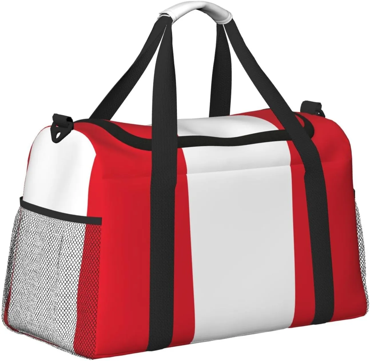 Flag Of Peru Travel Duffel Bag Large Foldable Waterproof Overnight Bag For Beach Swim Bags Pool Sports Gym