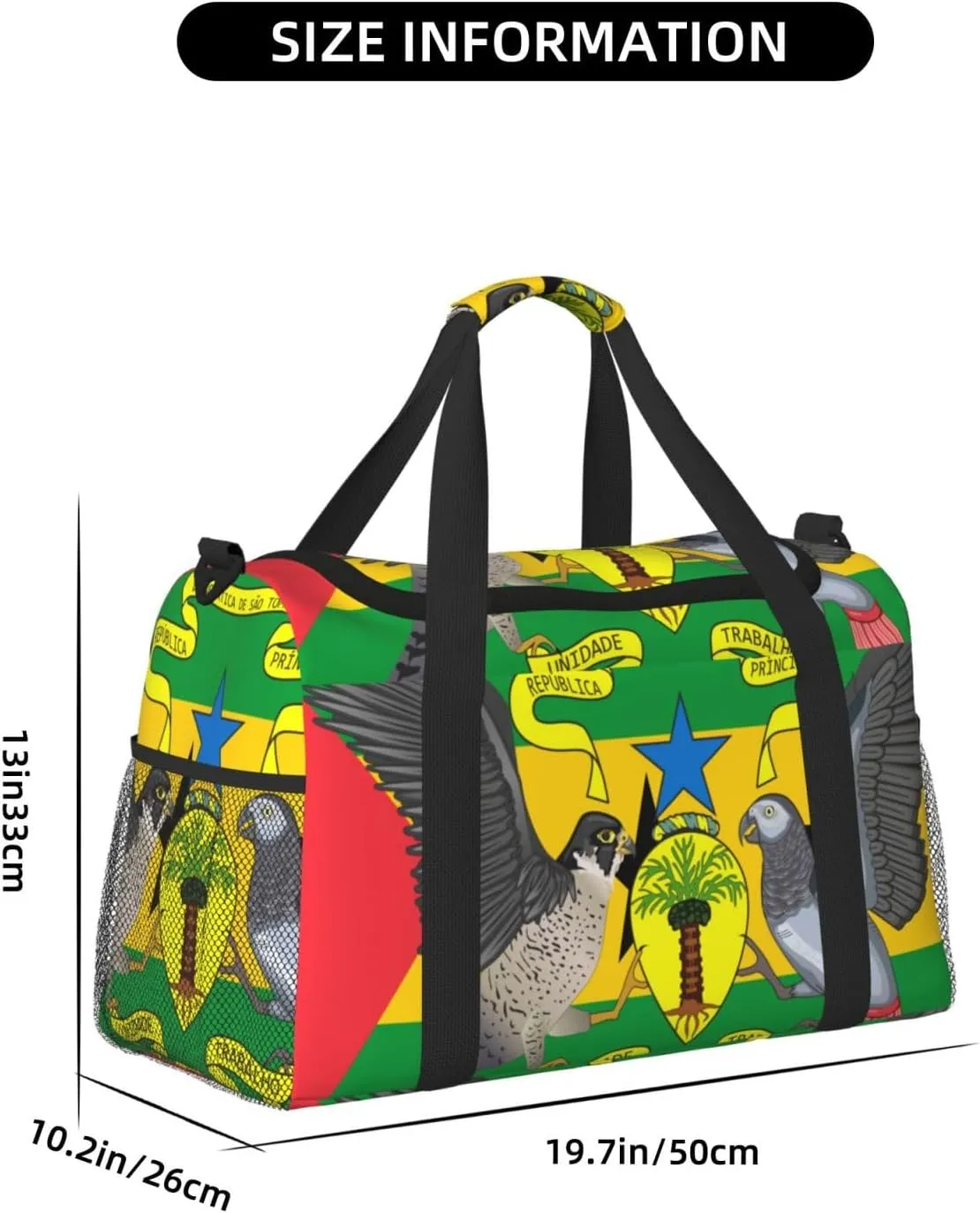 Flag Of Sao Tome Travel Duffel Bag Large Foldable Waterproof Overnight Bag For Beach Swim Bags Pool Sports Gym