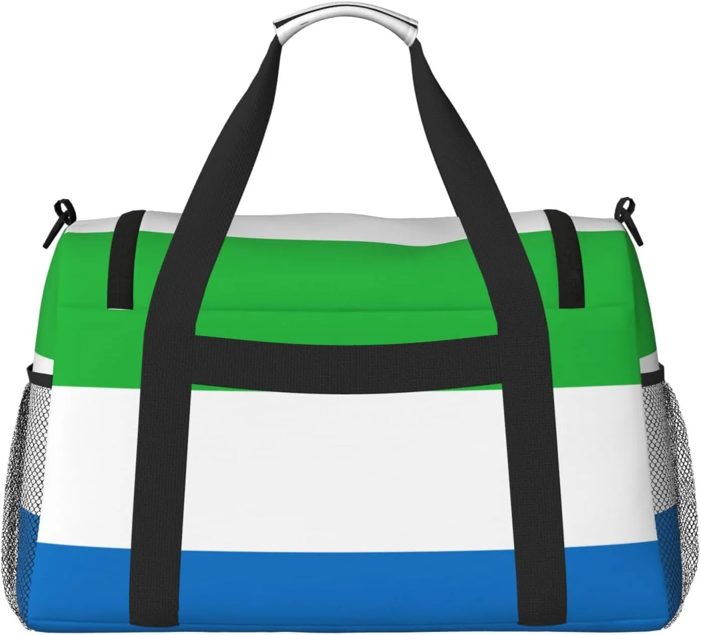 Flag Of Sierra Leone Travel Duffel Bag Large Foldable Waterproof Overnight Bag For Beach Swim Bags Pool Sports Gym