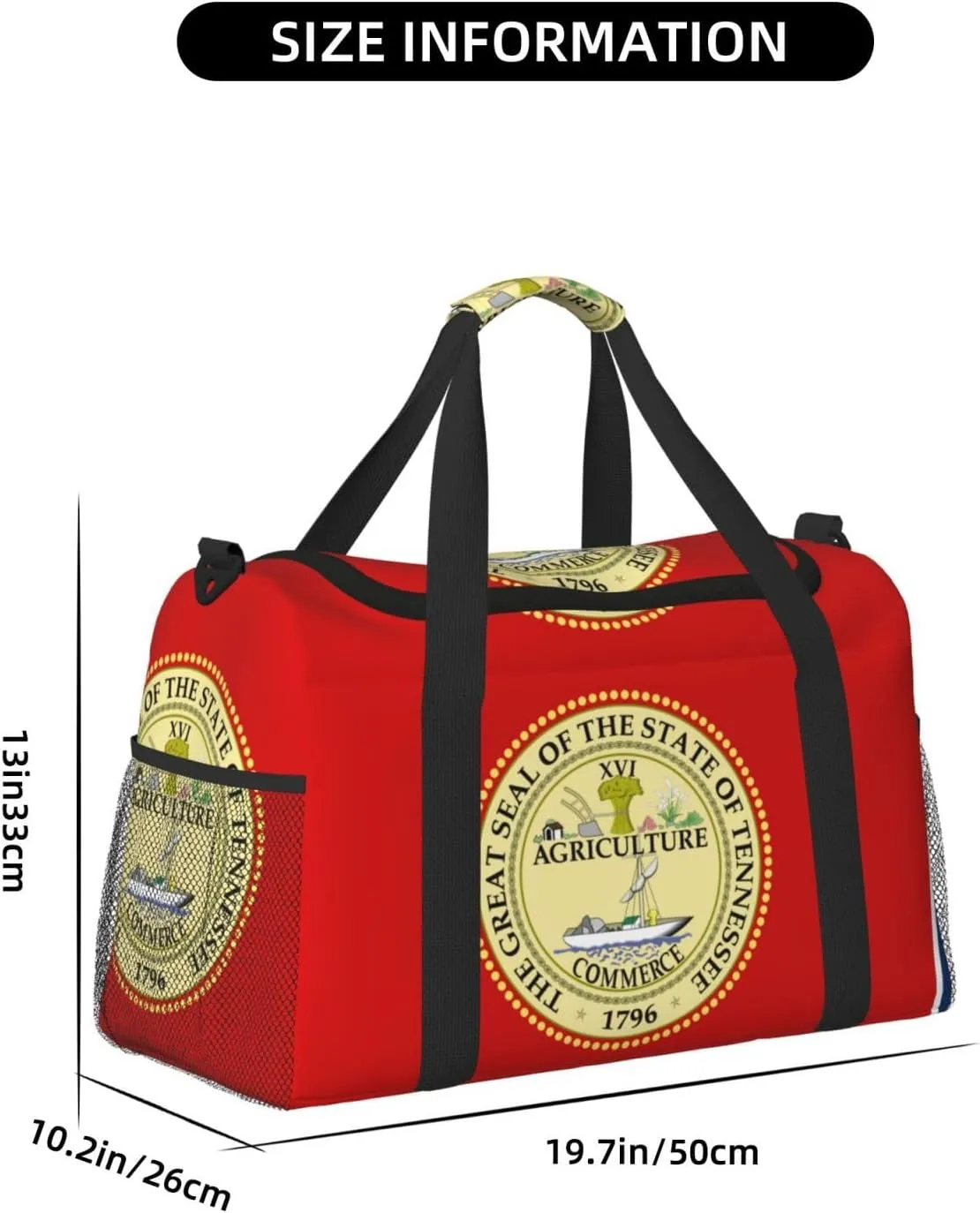 Flag Of Tennessee Travel Duffel Bag Large Foldable Waterproof Overnight Bag For Beach Swim Bags Pool Sports Gym