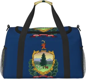 Flag Of Vermont Travel Duffel Bag Large Foldable Waterproof Overnight Bag For Beach Swim Bags Pool Sports Gym