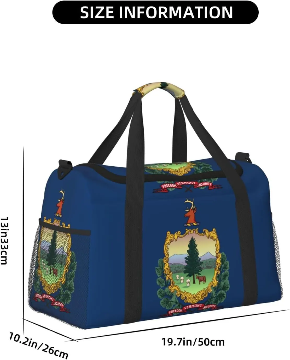Flag Of Vermont Travel Duffel Bag Large Foldable Waterproof Overnight Bag For Beach Swim Bags Pool Sports Gym