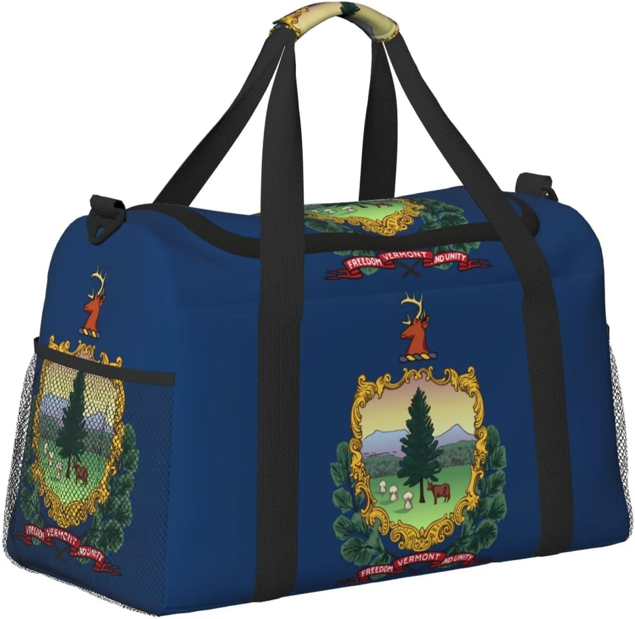 Flag Of Vermont Travel Duffel Bag Large Foldable Waterproof Overnight Bag For Beach Swim Bags Pool Sports Gym
