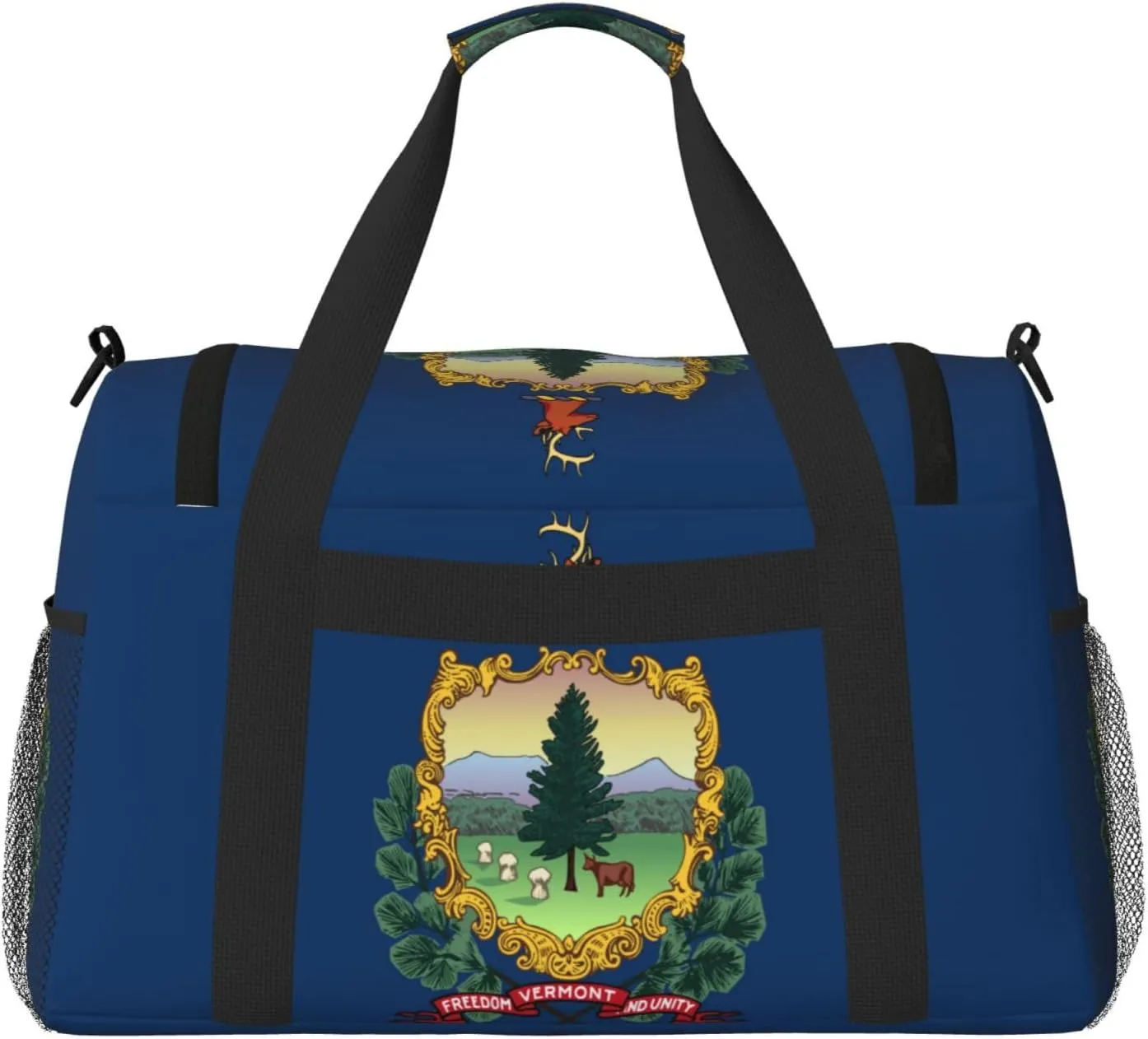 Flag Of Vermont Travel Duffel Bag Large Foldable Waterproof Overnight Bag For Beach Swim Bags Pool Sports Gym