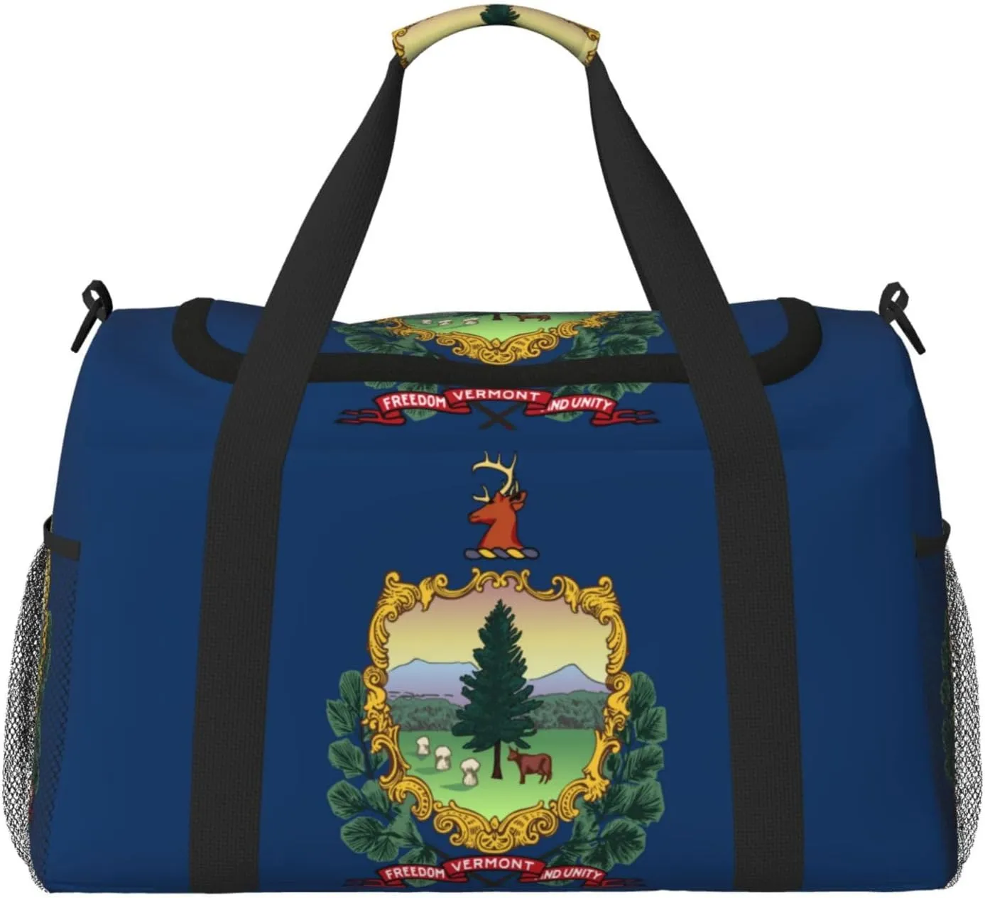 Flag Of Vermont Travel Duffel Bag Large Foldable Waterproof Overnight Bag For Beach Swim Bags Pool Sports Gym