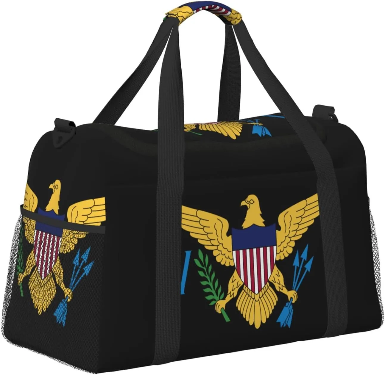 Flag Of Virgin Islands Travel Duffel Bag Large Foldable Waterproof Overnight Bag For Beach Swim Bags Pool Sports Gym