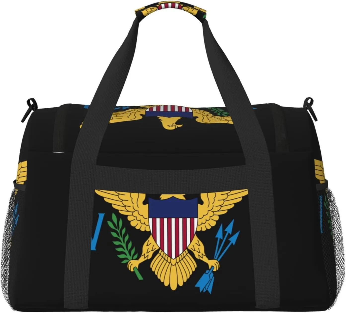Flag Of Virgin Islands Travel Duffel Bag Large Foldable Waterproof Overnight Bag For Beach Swim Bags Pool Sports Gym