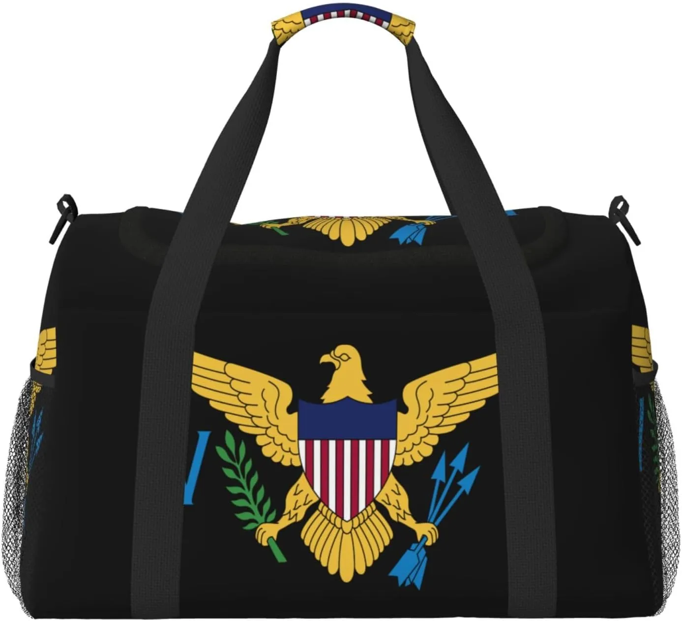Flag Of Virgin Islands Travel Duffel Bag Large Foldable Waterproof Overnight Bag For Beach Swim Bags Pool Sports Gym