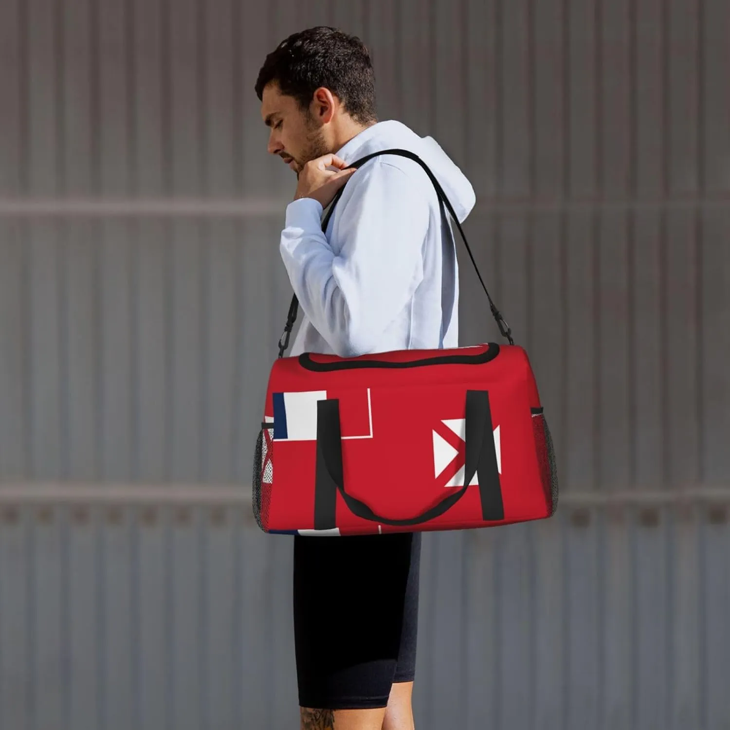 Flag Of Wallis Futuna Travel Duffel Bag Large Foldable Waterproof Overnight Bag For Beach Swim Bags Pool Sports Gym