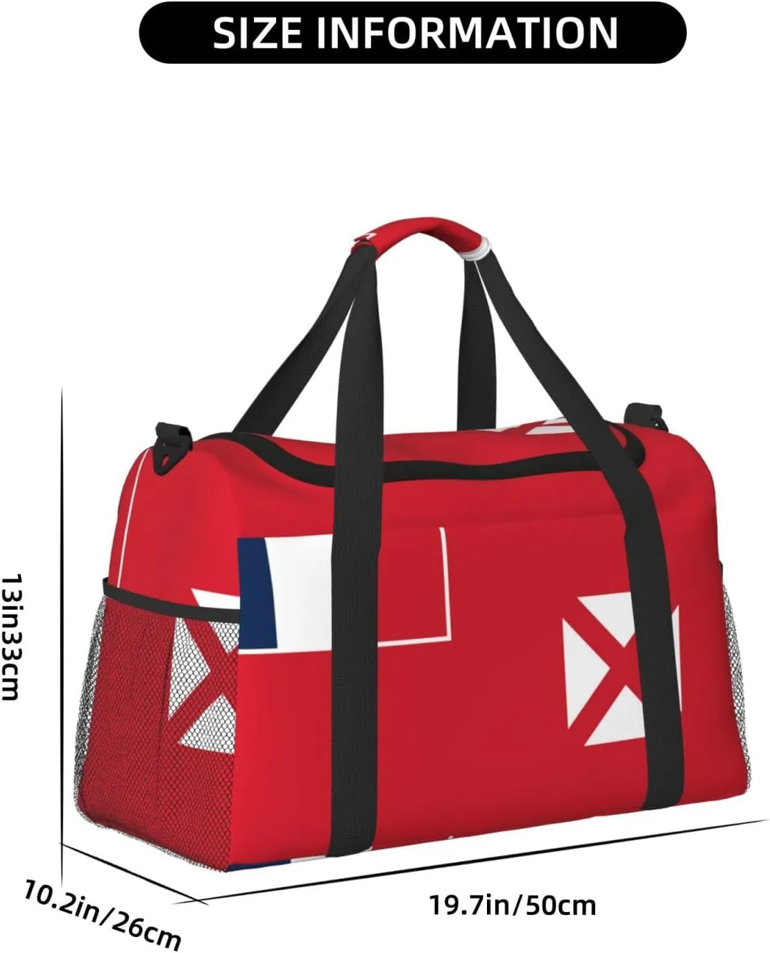 Flag Of Wallis Futuna Travel Duffel Bag Large Foldable Waterproof Overnight Bag For Beach Swim Bags Pool Sports Gym