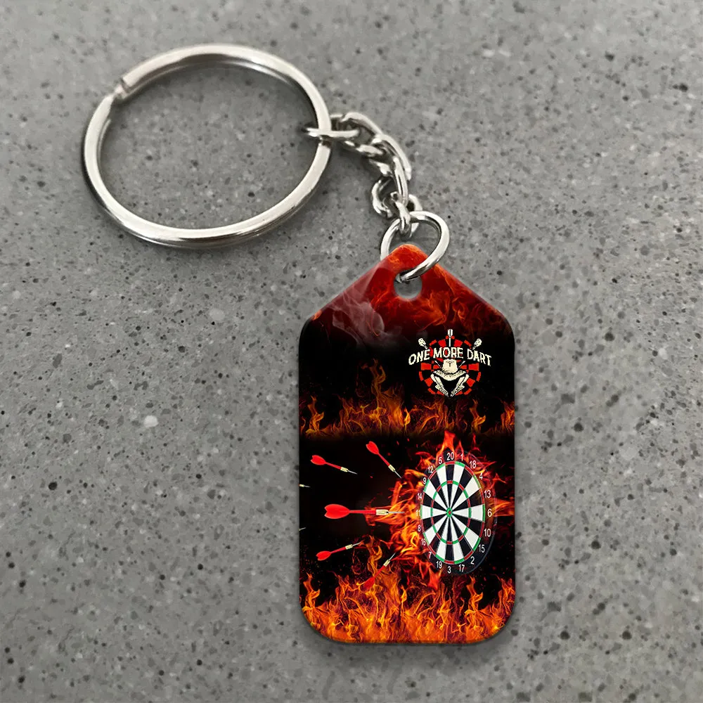 Flame Bullseye Dartboard Keychain Wolf And Darts For Dart Team Player