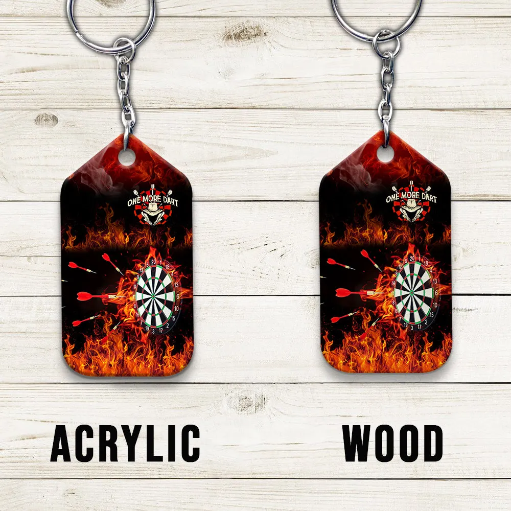 Flame Bullseye Dartboard Keychain Wolf And Darts For Dart Team Player