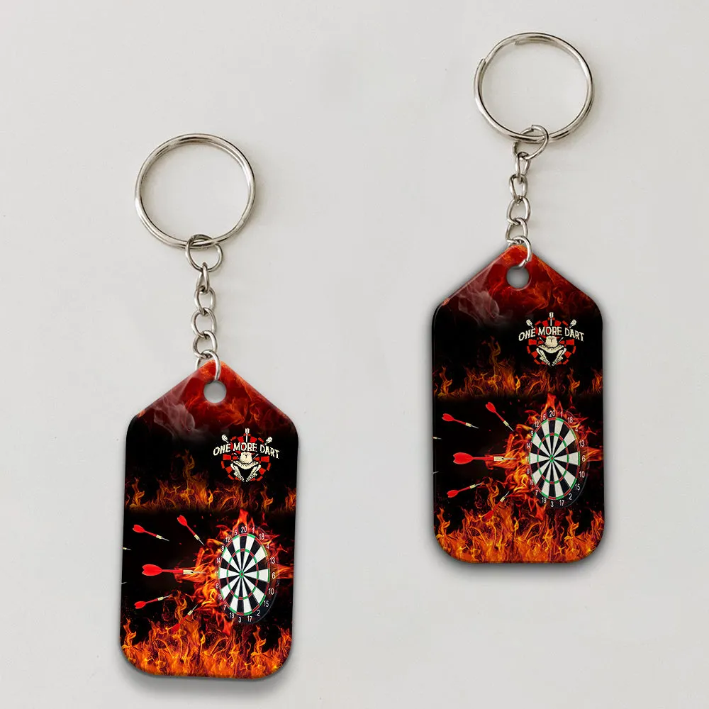Flame Bullseye Dartboard Keychain Wolf And Darts For Dart Team Player