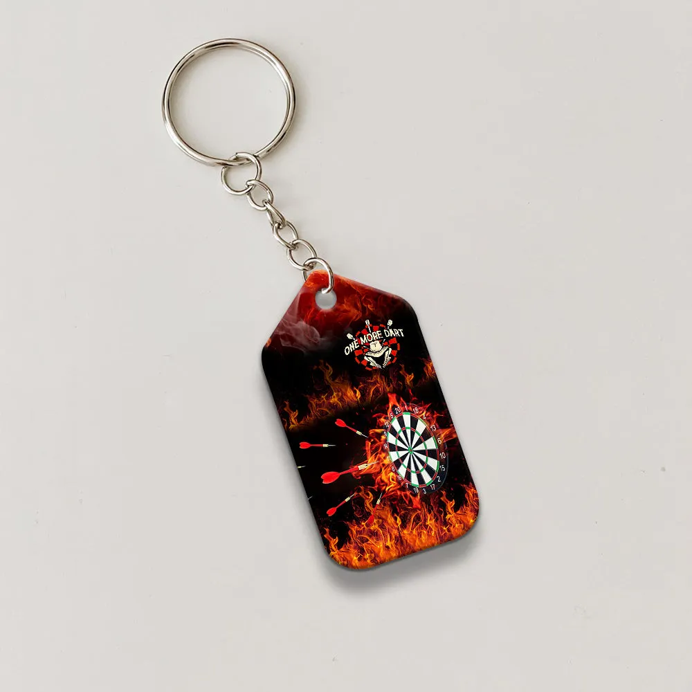 Flame Bullseye Dartboard Keychain Wolf And Darts For Dart Team Player