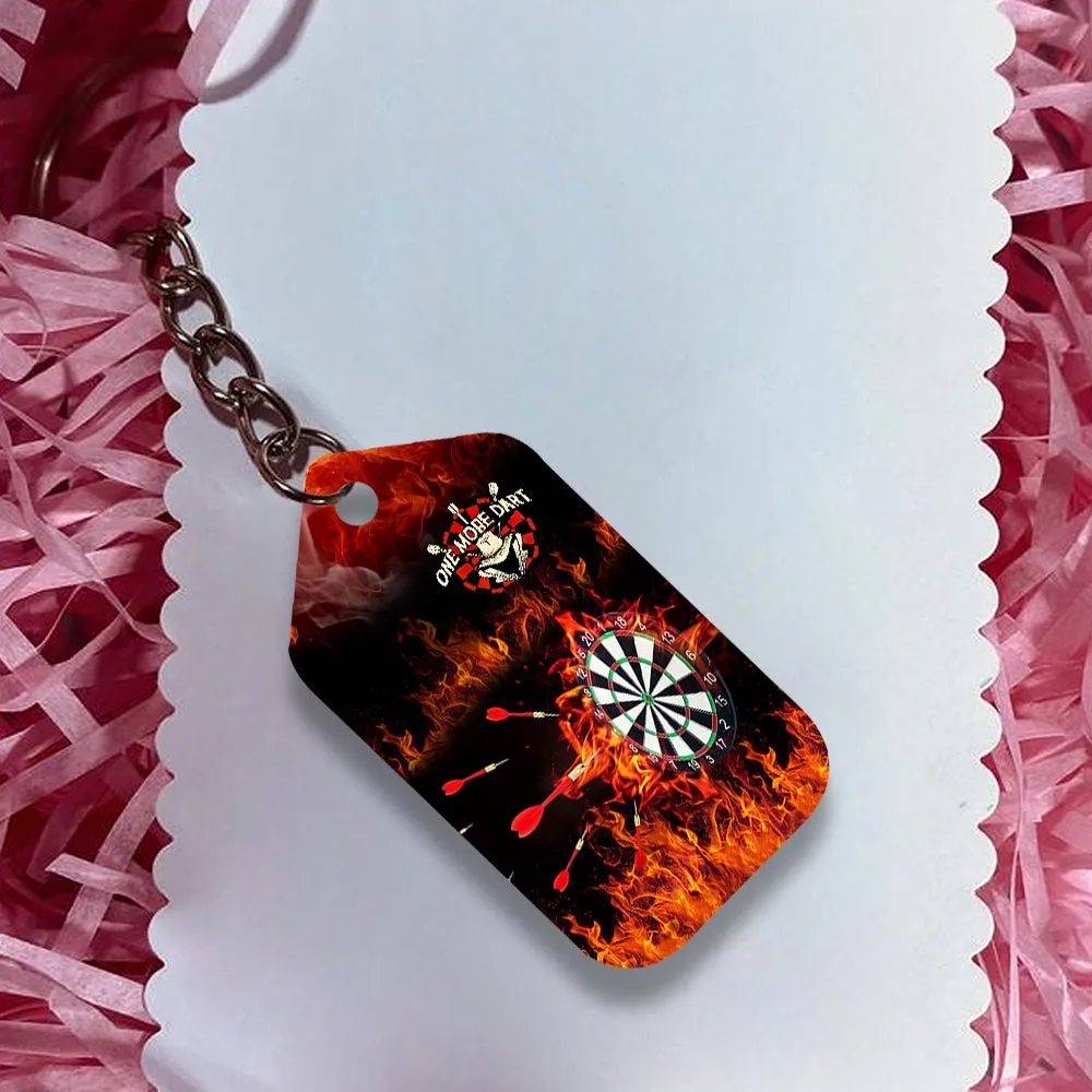 Flame Bullseye Dartboard Keychain Wolf And Darts For Dart Team Player