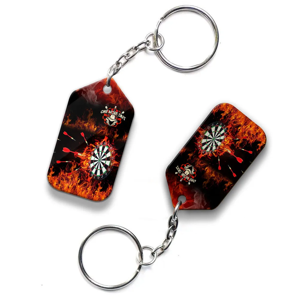Flame Bullseye Dartboard Keychain Wolf And Darts For Dart Team Player