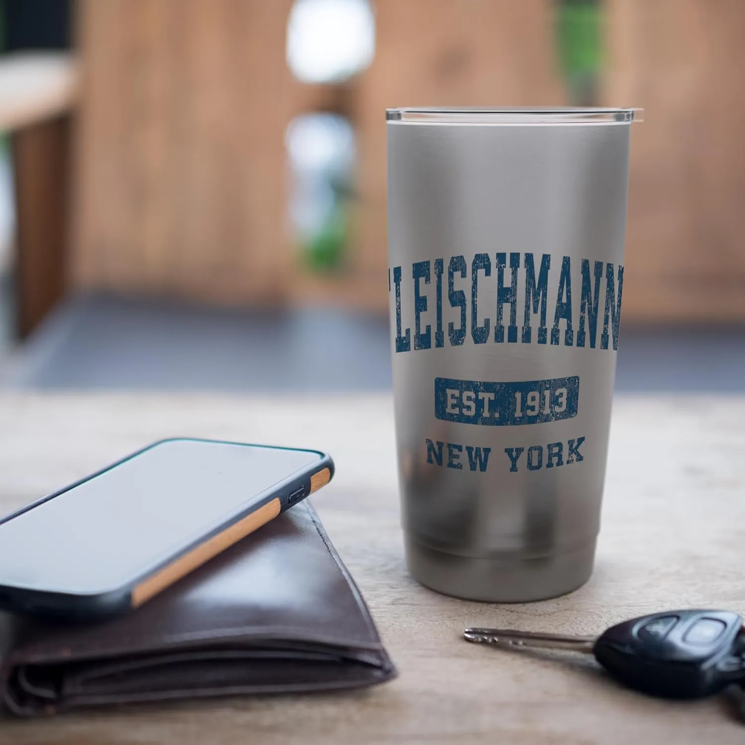 Fleischmanns New York NY Vintage Athletic Sports Design Stainless Steel Insulated Tumbler