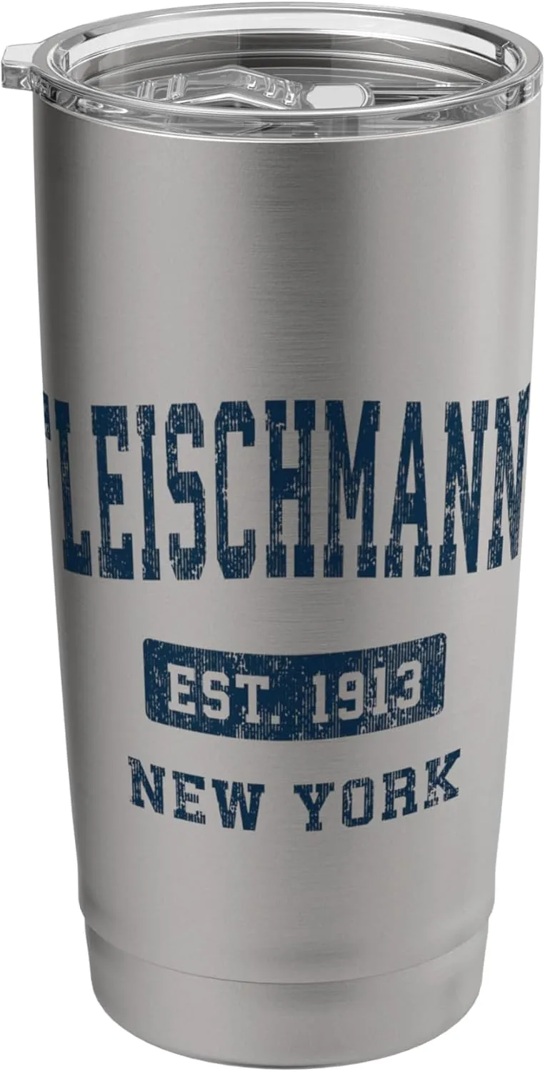 Fleischmanns New York NY Vintage Athletic Sports Design Stainless Steel Insulated Tumbler