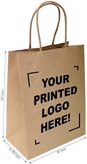 Flexicore Packaging 8"x4.75"x10" - 100 Pcs - Brown Kraft Paper Bags, 95% Post Consumer Materials & FSC Certified