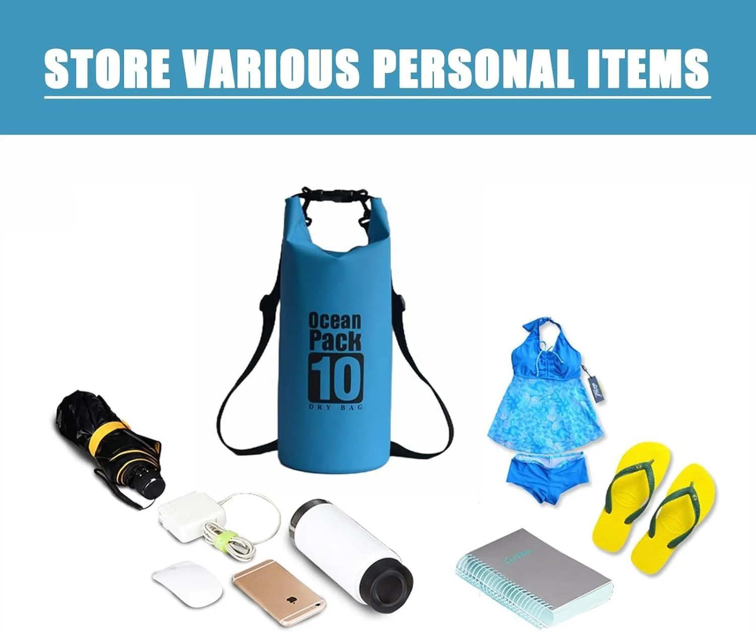 Floating Waterproof Dry Bag Backpack 5L/10L/20L, Roll Top Bag for Kayaking, Rafting, Boating, Swimming, Camping, Hiking, Beach, Fishing, Waterproof Beach Bag. (Green, 20L)