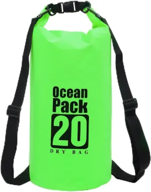 Floating Waterproof Dry Bag Backpack 5L/10L/20L, Roll Top Bag for Kayaking, Rafting, Boating, Swimming, Camping, Hiking, Beach, Fishing, Waterproof Beach Bag. (Green, 20L)
