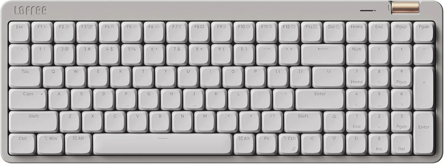 Flow Lite 100 Keys Low Profile Mechanical Keyboard, Swappable Rechargeable Wireless Keyboard with 2.4G Receiver, Bluetooth and Wired Connection for Windows, Mac/Spector Linear Switches (Marble)