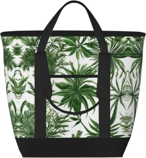 Flowering Herbs and Herbaceous Plants Large Capacity Insulated Tote Bag - Adjustable Shoulder Strap, Perfect for Work, Picnic, and Travel - Stylish