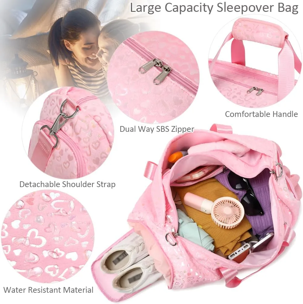 Fluffy Dance Bag for Girls Ballet Bag Sports Gym Duffel for Girls Water Resistant Travel Duffle with Shoes Compartment