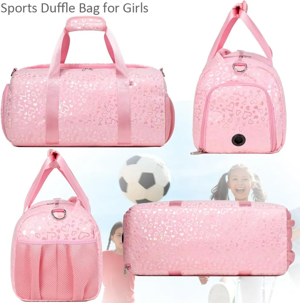 Fluffy Dance Bag for Girls Ballet Bag Sports Gym Duffel for Girls Water Resistant Travel Duffle with Shoes Compartment