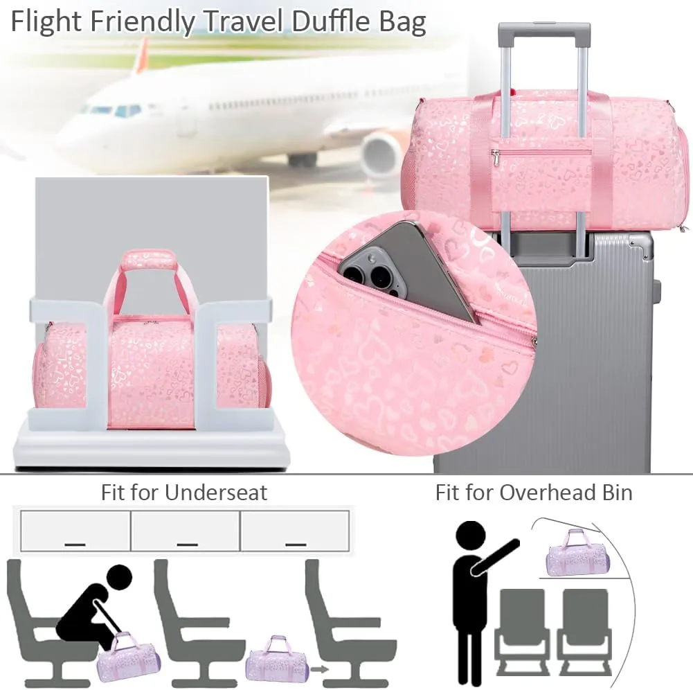 Fluffy Dance Bag for Girls Ballet Bag Sports Gym Duffel for Girls Water Resistant Travel Duffle with Shoes Compartment
