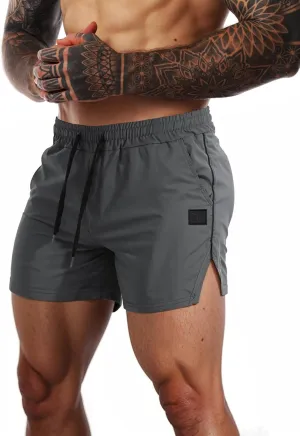 FLYFIREFLY Men's Gym Workout Shorts Quick Dry Lightweight Athletic Shorts Running Bodybuilding Training with Towel Loop