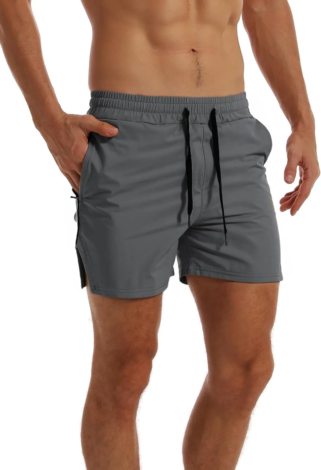 FLYFIREFLY Men's Gym Workout Shorts Quick Dry Lightweight Athletic Shorts Running Bodybuilding Training with Towel Loop