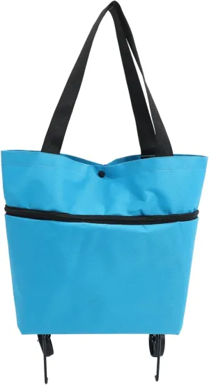 Foldable Grocery Cart Shopping Bag Wheels Collapsible Trolley Large Shopping Bag Storage Wheels