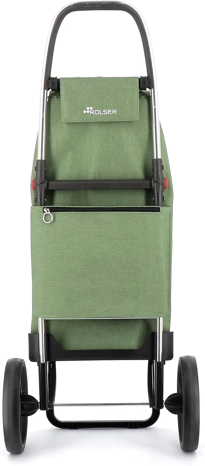 Foldable Grocery Shopping Cart with Wheels | Collapsible Personal Folding Cart for Groceries | Durable & Portable | Green